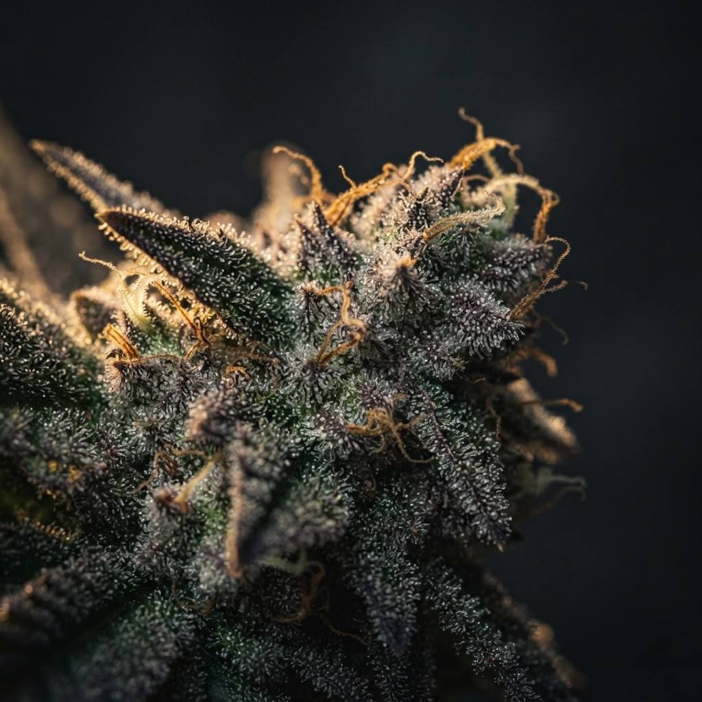 Botanical material with crystalline resin